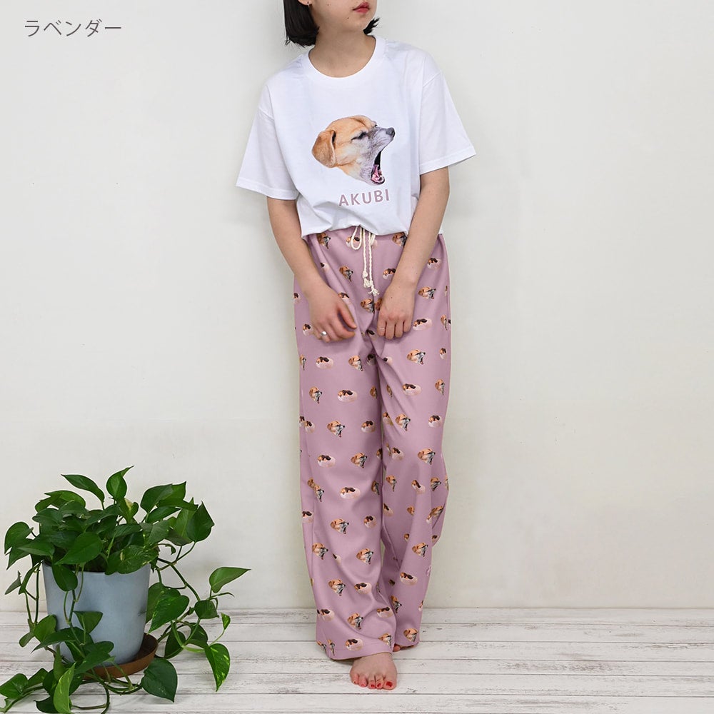 ansdotsloevner フリースパンツ ピンク ドット柄 パジャマパンツ パジャマパンツ | PET DOT SHOP